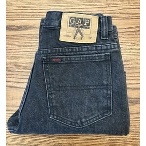 Vintage 80s Gap Men's 28x28 (29x29 Tag) Black Denim Jeans Made in USA
